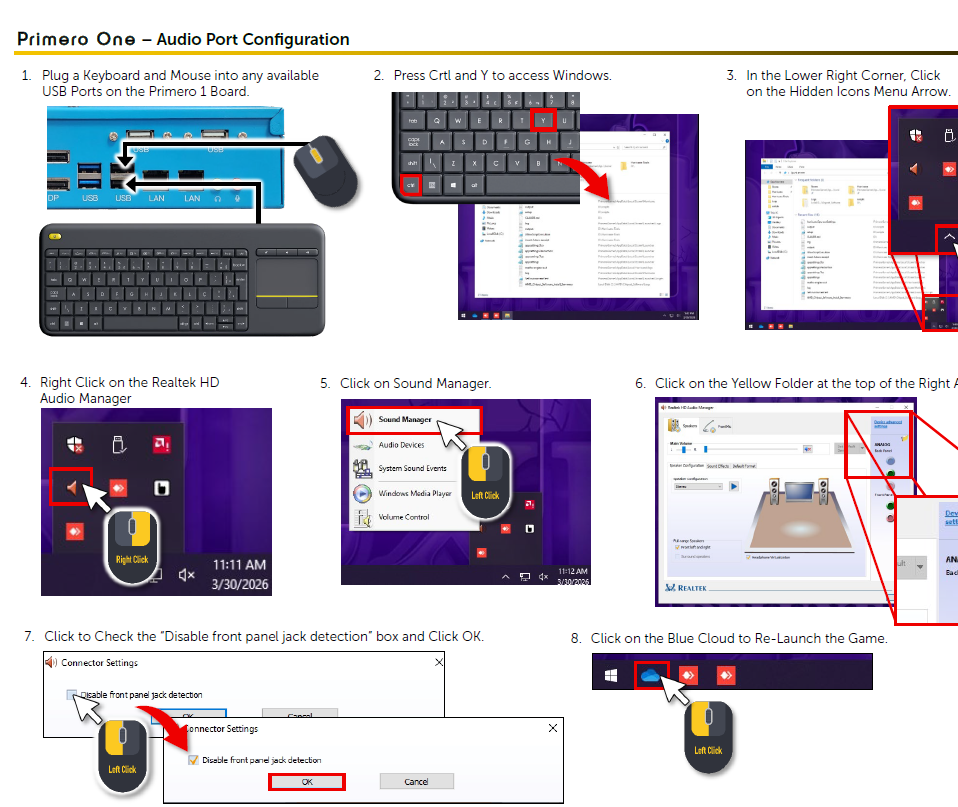 Primero One - Audio Config